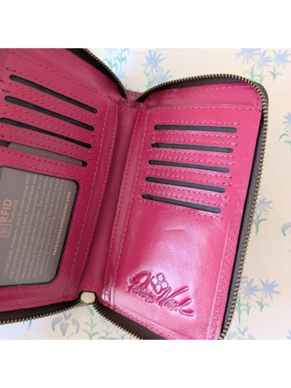 Patricia Nash Pertina Frame Crossbody Bag NEW Fuchsia Pink Leather Wallet Boho